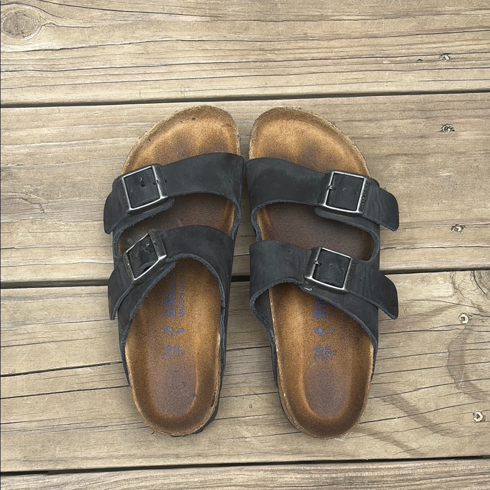 Birkenstock Brown and Black Sandals